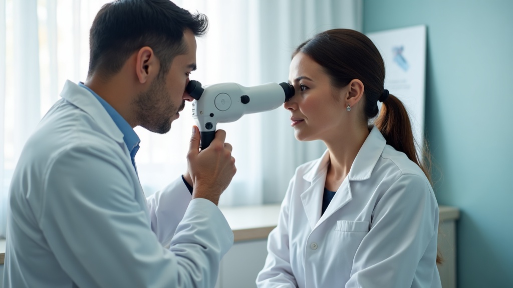 Board-certified dermatologist examining a patient's skin in Fairview Heights, IL